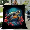 1 Stück Leichte Flanelldecke mit Schildkrötenmuster, Bequeme und Warme Decke, für Camping Sofa Bett und Couch Büro, Geschenk