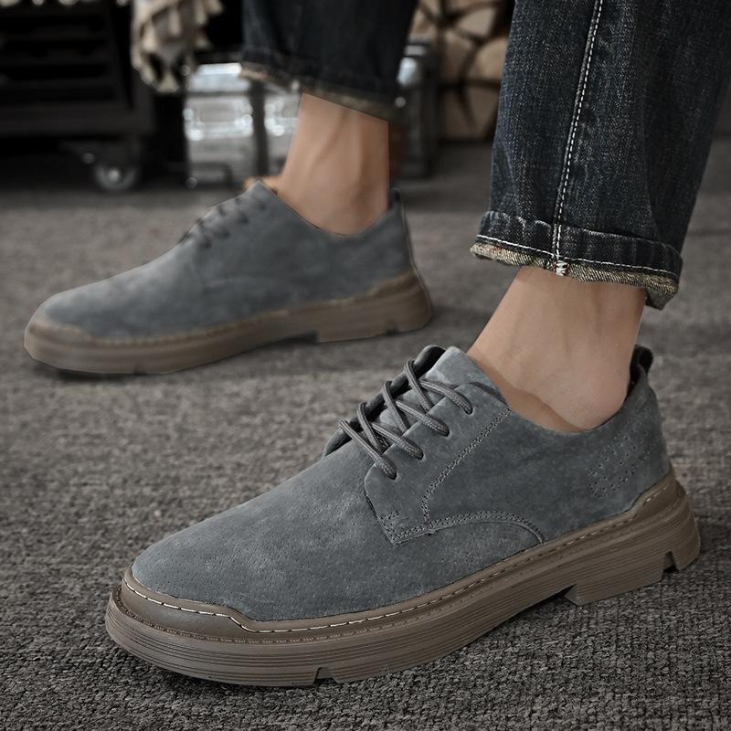 Men's Cowhide Casual Business Shoes - Low-Top Formal Leather Footwear for Spring and Autumn