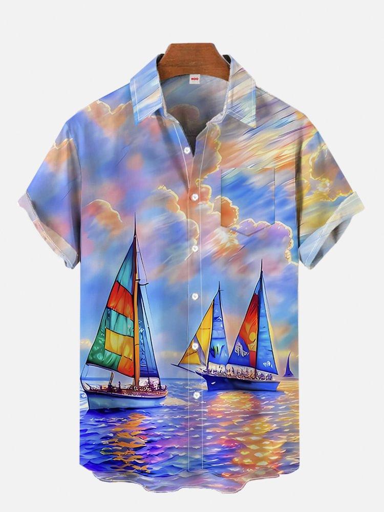 Fighter Series 1D Digital Printing Men's Hawaiian Shirt Short Sleeve Wholesale