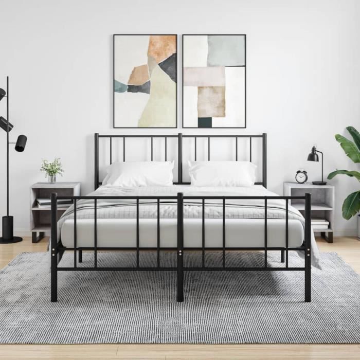 VidaXL Bedside Tables 2 Pcs Concrete Grey 40x30x50 Cm Engineered Wood 826805