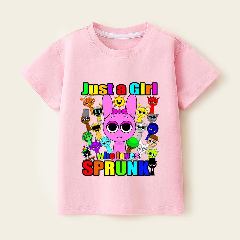Sprunki T-Shirts für Jungen Mädchen Spiel Incredibox Kinder T-Shirt Cartoon-Druck Sommer Lässig Kurzarm Babykleidung Kinder T-Shirt Tops 120