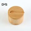 Bamboe Zoutpot met Magnetisch Draaideksel Ronde Zoutdoos voor het Bewaren van Zout Peper Suiker Kruiden Functionele Specerijencontainer Opslagtank