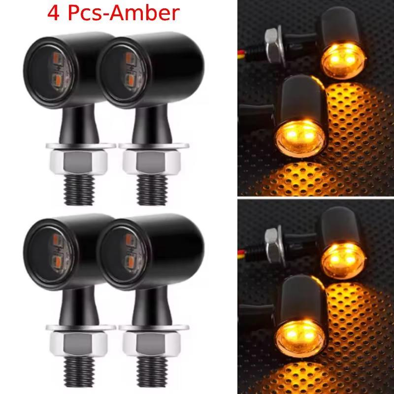 Motorcycle Turn Signals 12V 8mm LED Mini Turn Signal Light Indicators For Honda For Yamaha For Kawasaki Cafe Racer Flasher Lamp