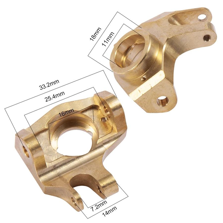 1 Pair Brass Heavy Duty Front Steering Knuckle For 1/10 RC Axial SCX10 II 90046