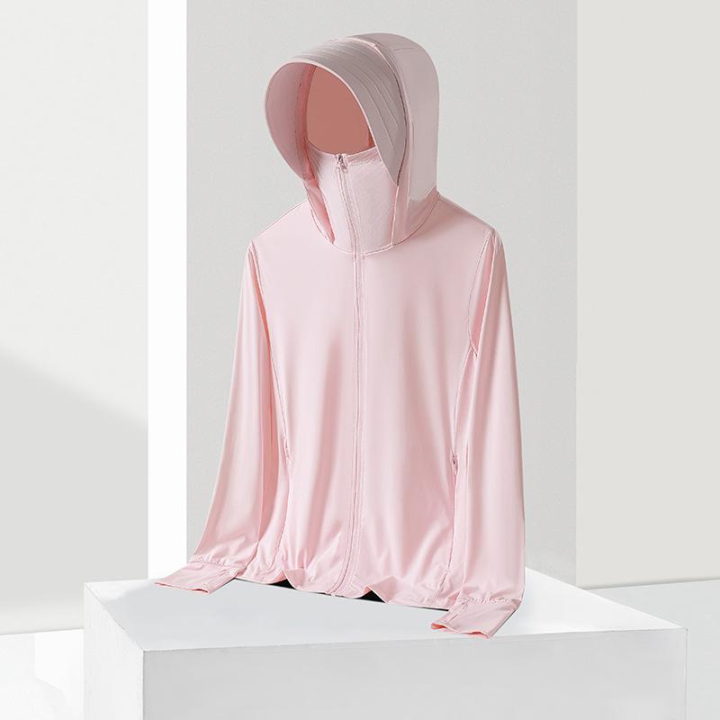 Raw yarn sunscreen clothing women's removable brim men's ice silk UPF + UV protection outdoor fishing sunscreen clothing