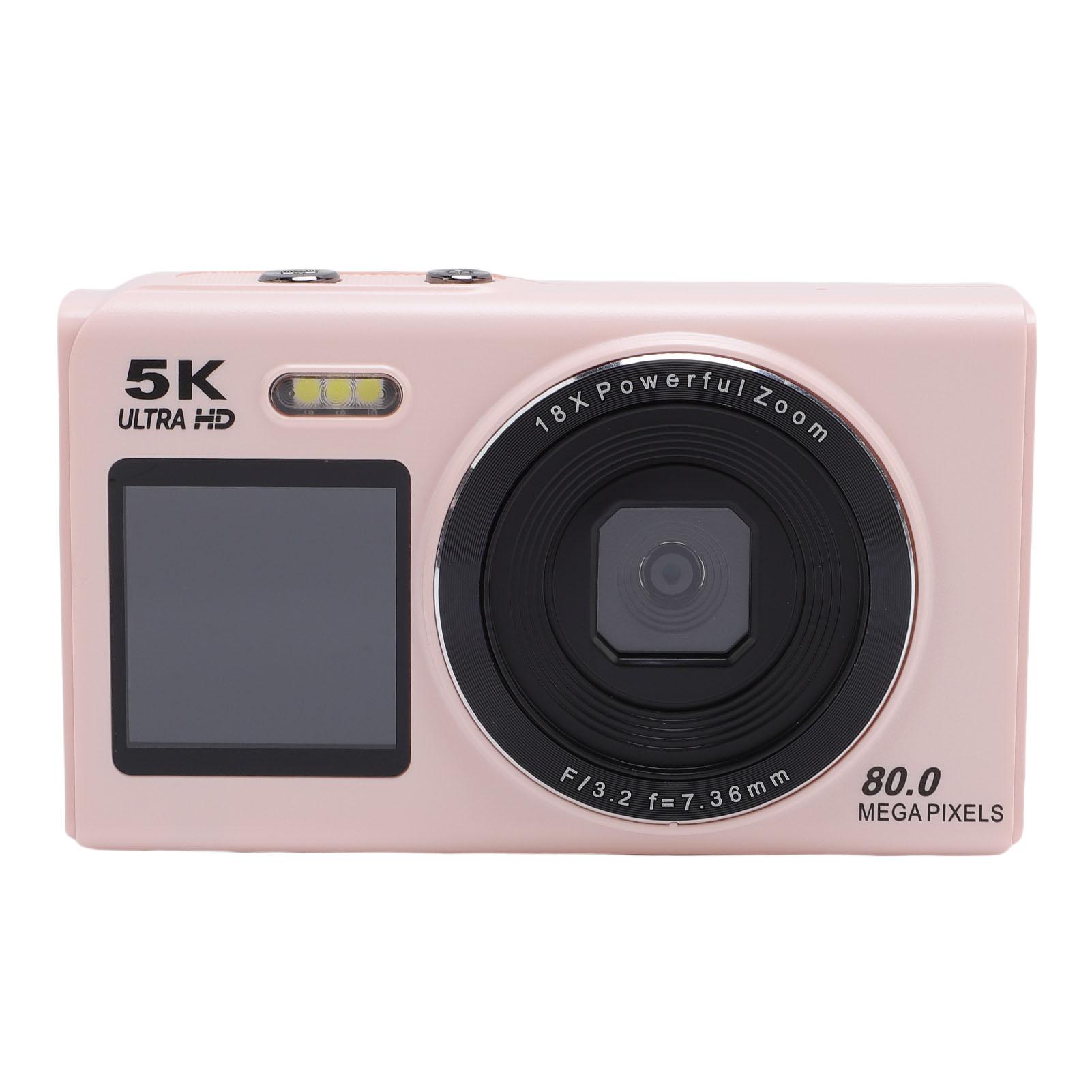 

5K Digital Camera for Photography 80MP HD WiFi 18x Digital Zoom Autofocus Dual Screen Digital Camera for Teens Beginners рожевий