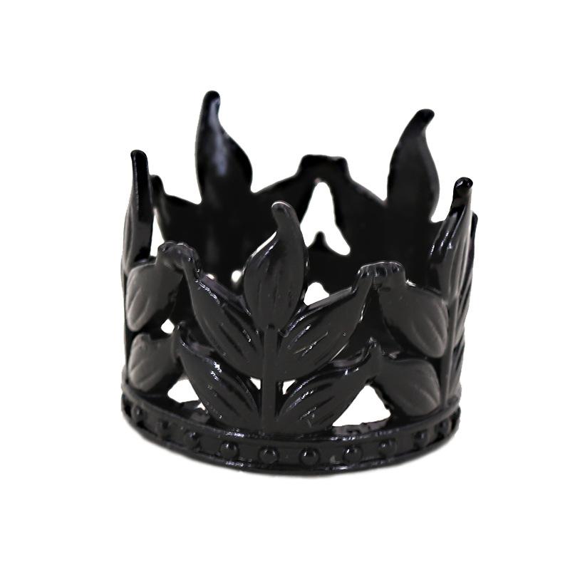Children's Birthday Cake Decoration Crown Leaf Shape Mini Round Tiara Hair Accessories Alloy Jewelry