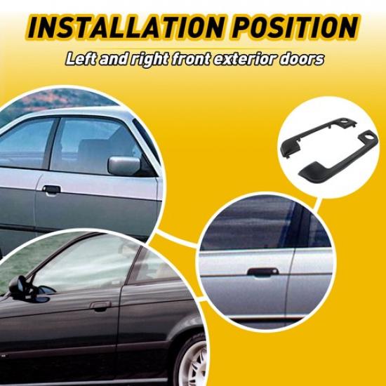 2x Front Door Handle Trim Cover w/ Sealing for BMW E36 E34 E32 Z3 323i Exterior