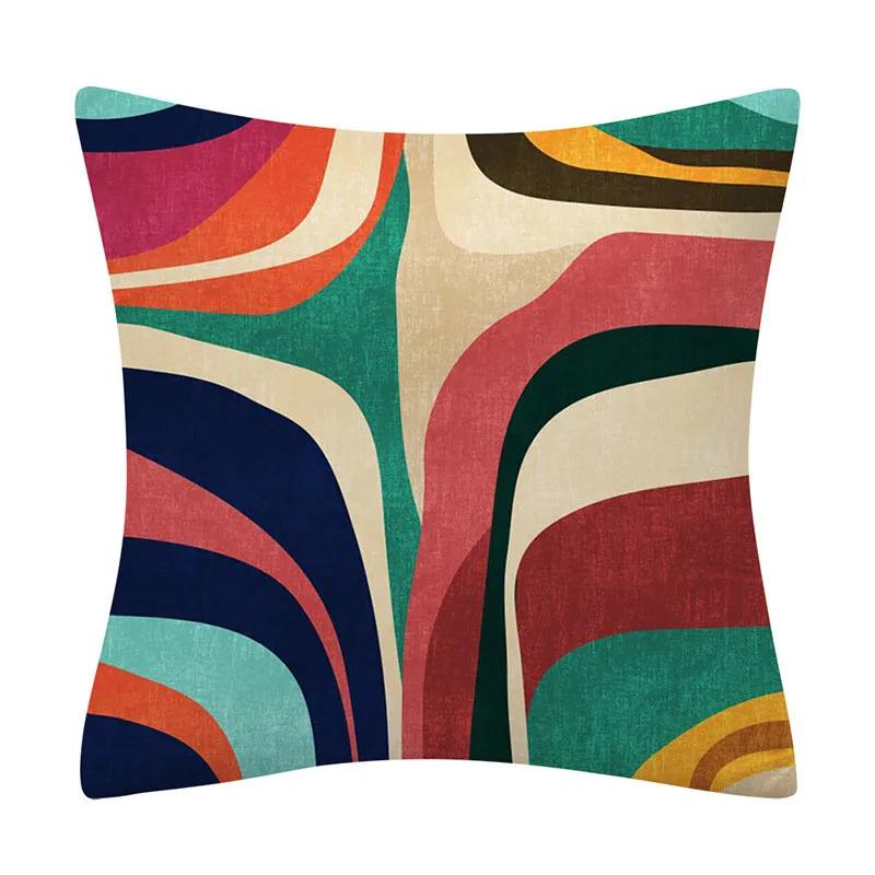 45*45cm Creative Color Geometric Design Pattern Cushion Cover Sofa Office Seat Car Waist Home Decoration