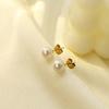 Stainless Steel Pearl Steel Ball Stud Earrings For Girls Niche Versatile Light Luxury Earrings Earrings