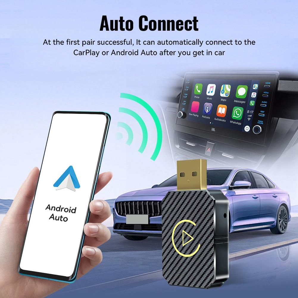 Wired To Wireless Carplay/Andriod Auto 2 in 1 Smart Mini Box Auto Connect Mini Adapter Plug and Play Wireless Adapter BT5.0