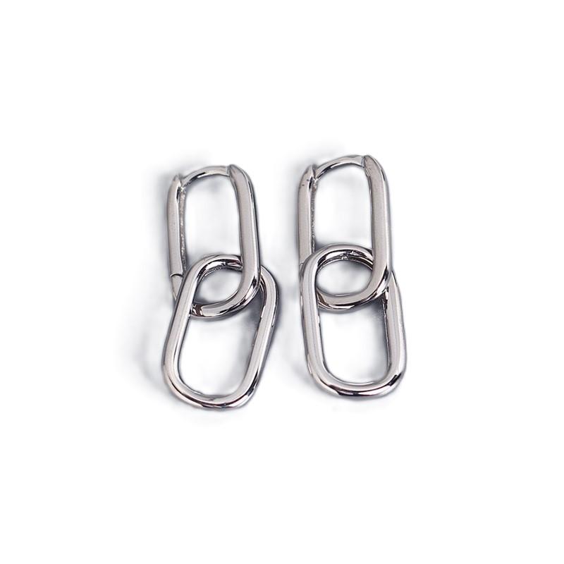 

Персонализированные геометрические овальные серьги крутого дизайна в металлическом стиле клипсы для ушей простые и универсальные серьги
