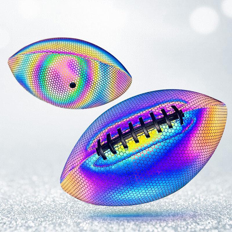 1pc Size 9 American Glowing Rugby Adult Youth Training Game Ball Luminous Light Up Reflective Rugby Standard Size