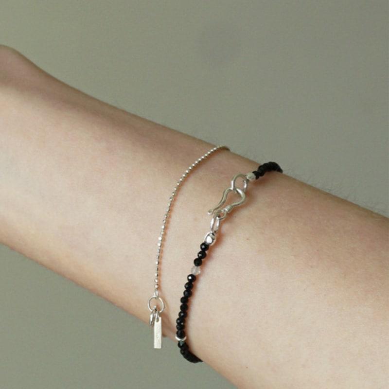 OURPIERRE [SILVER 925] GLITTER BRACELET BLACK