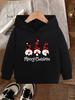 Autumn/Winter New Arrival Boys & Girls Christmas Casual Hooded Pullover - Regular FitFestive Dwarf PrintChildren'sChristmas Gift