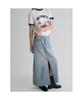 8seconds Diagonal Fastening Denim Maxi Skirt Sky Blue