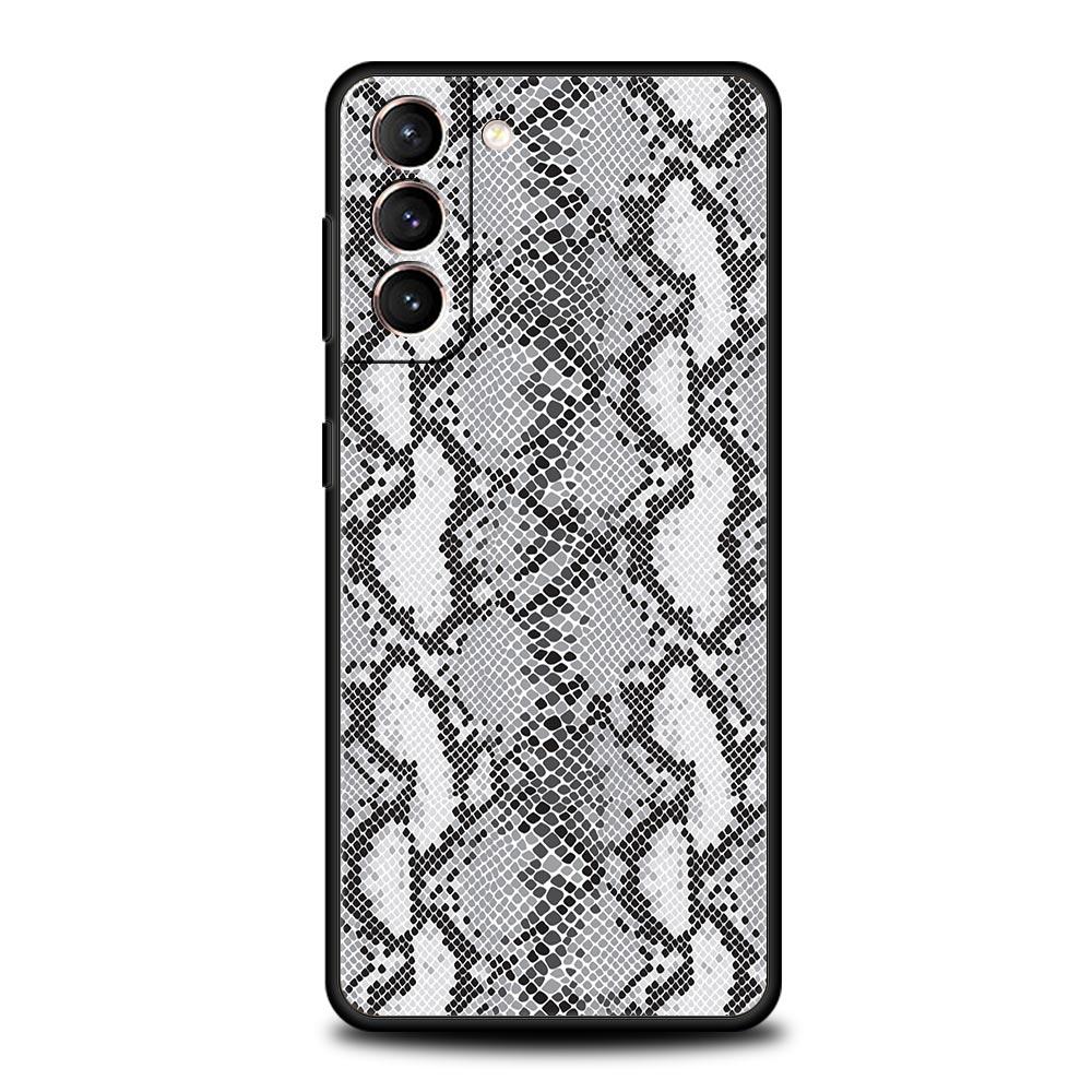 Pretty Luxury Snake Skin Phone Case For Samsung Galaxy S24 S23 S22 S20 Ultra S21 FE 5G S10 S9 Plus S10E Soft Silicone Cover