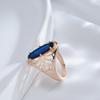 Kienl New  Rose Gold Color Big Ring For Women Blue Natural Zircon Vintage Ethnic Bride Ring High Quality Daily Jewelry