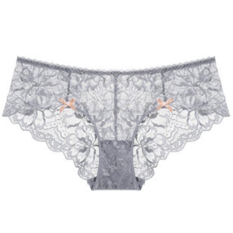 Sexy Underwear Ultra-thin Transparent Lace Oversized Women's Underwear Hip Lifting Low Waist Triangle Panties