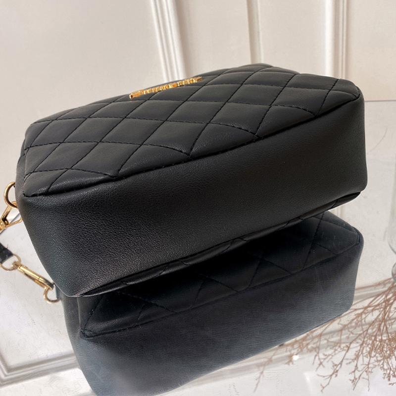 Bolsa de ombro feminina de couro sintético da moda, design luxuoso, acolchoada, bolsa de compras feminina casual, bolsa transversal feminina, bolsa pequena de mão