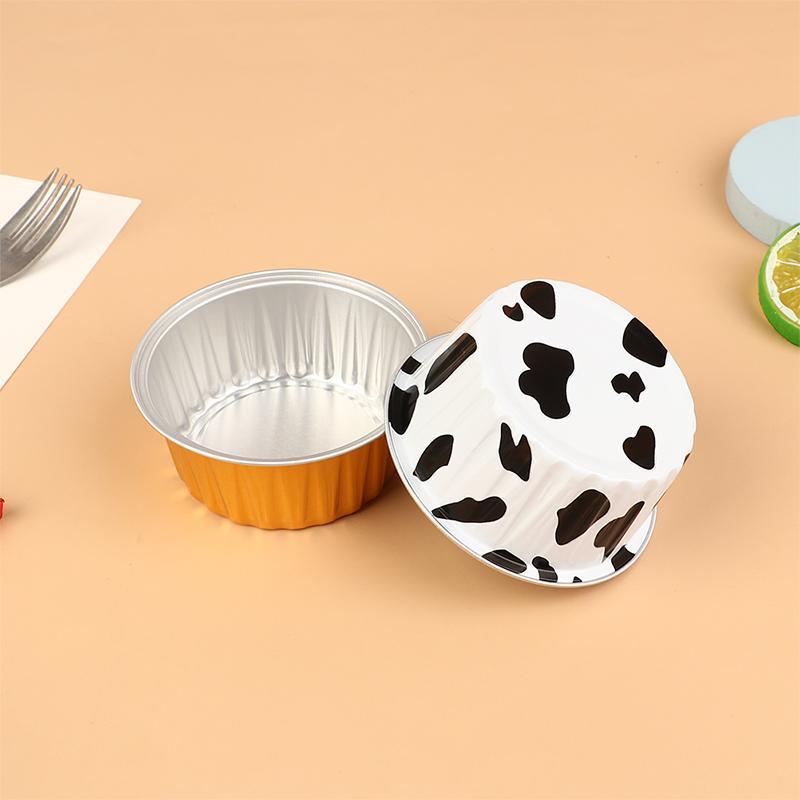 10Pcs Reusable Round Aluminum Foil Tin Cup Pudding Cake Molds Baking Tools