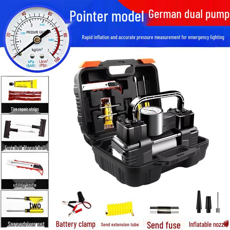Portable 12V Electric Dual Cylinder Car Tire Inflator Pump