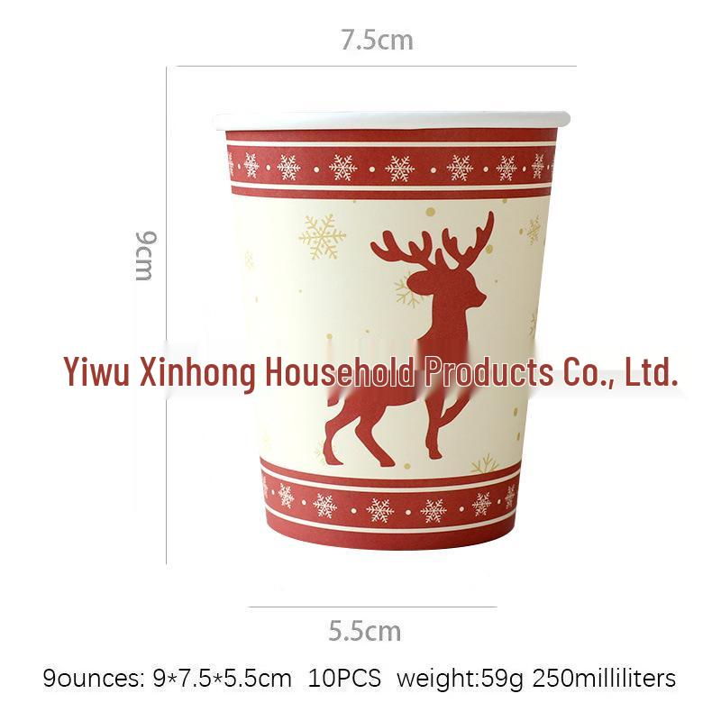 

Праздничный рождественский набор посуды: Бумажные тарелки, салфетки, стаканы, тарелки неправильной формы, скатерть, столовые приборы для новогодних вечеринок