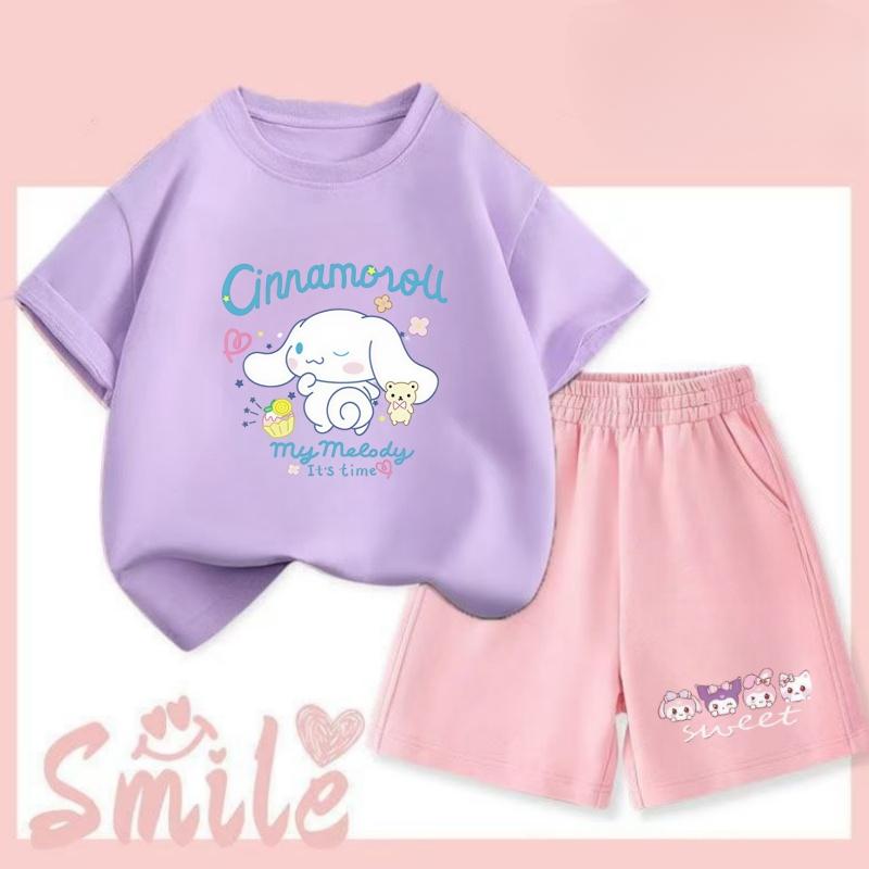 

Sanrio Summer Baby Girls Clothing Set Children s Short-Sleeve T-Shirt Top and Shorts Set 100