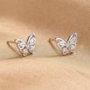 Exquisite Butterfly Stud Earrings, Spring Rain Elf Internet Celebrity Light Luxury Earrings, Super Flash Gentle Women'S Earrings