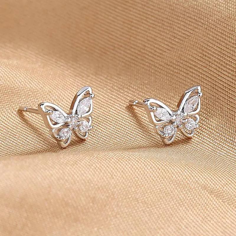 Exquisite Butterfly Stud Earrings, Spring Rain Elf Internet Celebrity Light Luxury Earrings, Super Flash Gentle Women'S Earrings