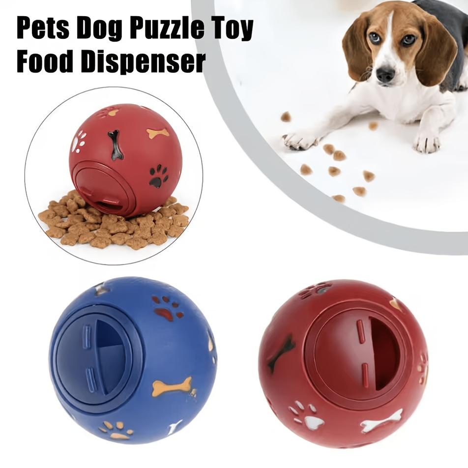 Dog Treat Ball, Slow Feeder Food Dispenser Toy for Cats & Dogs, Interactive Leakproof Rubber Chew Ball for Play & Training