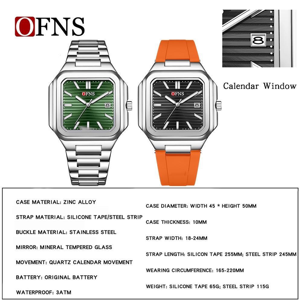 Luxury Square Fashion Man Wristwatch Waterproof Luminous Date Quartz Men's Watches Stainless Steel Men Watch Reloj