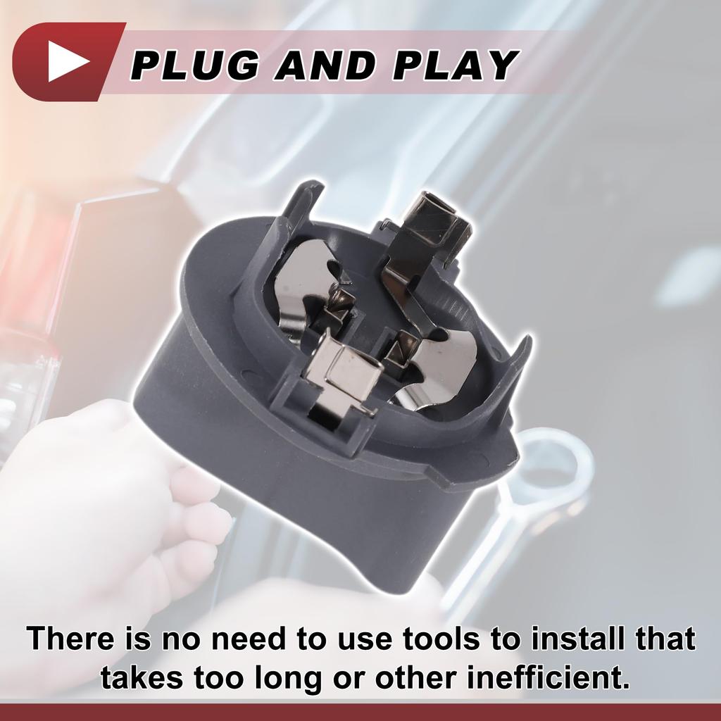 ABSOPRO 1pc Low Beam Headlight Socket for Vauxhall and Volkswagen Jetta Part Bulb Connector 2005-2010, Number 1T0941109,