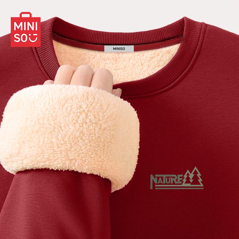 

MINISO Men s Heavyweight Fleece-Lined Crewneck Sweatshirt XL