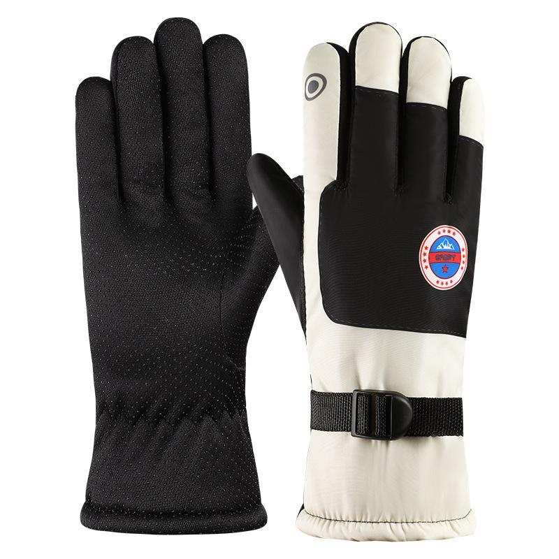 Water-Repellent Fleece-Lined Winter Sports Gloves: Windproof & Warm for Skiing & Cycling