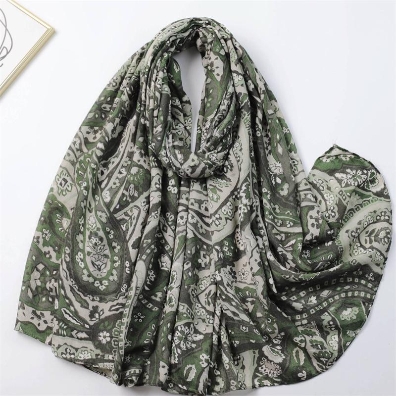 New Fashion Aztec Ethnic Paisley Floral Viscose Shawl Scarf Lady High Quality Wrap Pashmina Stole Bufandas Muslim Hijab 180*90Cm