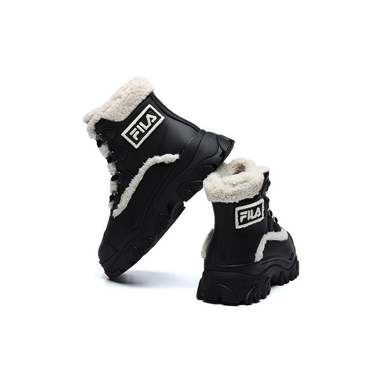 New FILA Warm Snow Boots 'Black White' Women's F12W144404FBK