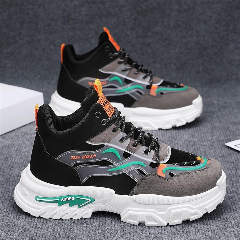 Ins Student Sports Casual Shoes Youth Outdoor Running Shoes High Top Platform Travel Shoes