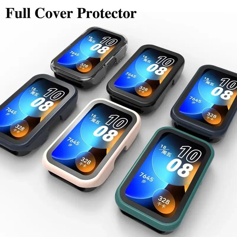 PC-Gehäuse + Gehärtete Glasfolie Für Huawei Band 10 9 8 HD-Bildschirm Glasschutzschale Für Huawei Band 9 10 Anti-Fall Stoßfängerhülle