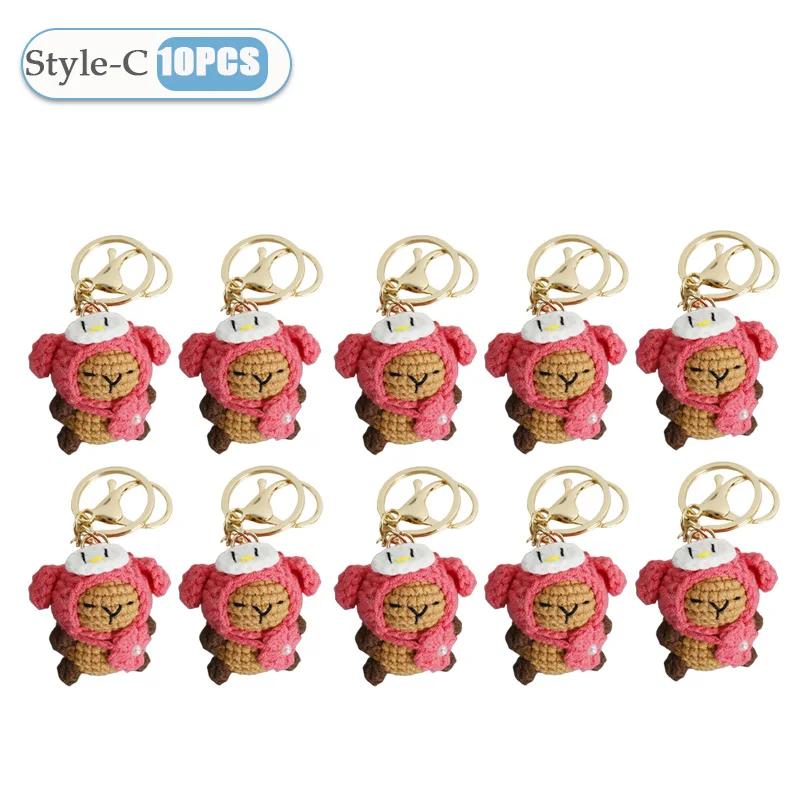 1-10PCS Capybara Crochet Doll Ornament Crochet Positive Energy Dolls Handmade Toy Desk Office Room Decoration Christmas Gifts