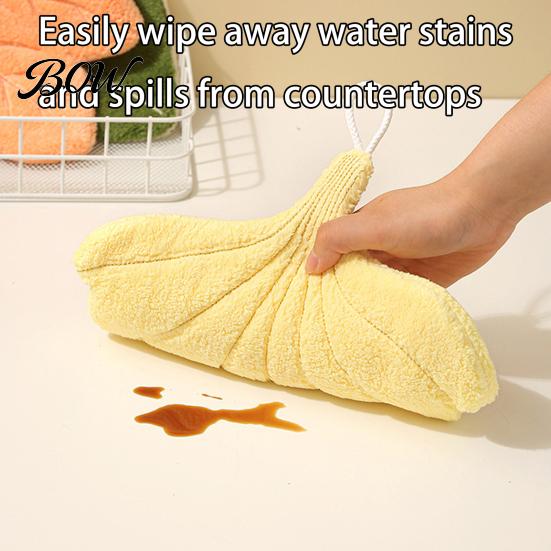 Cute Leaf Design Towel Shape Hand Towel, Soft Absorbent with Hanging Loop, Decorative Shaped Maple Ginkgo for Kitchen Bathroom Drying Decor