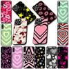 Cover for Samsung Galaxy S22 S21 S20 FE Ultra Plus A35 A36 A55 A37 A33 A34 A57 Coque Phone Case Pink Star Dark Red Heart Love