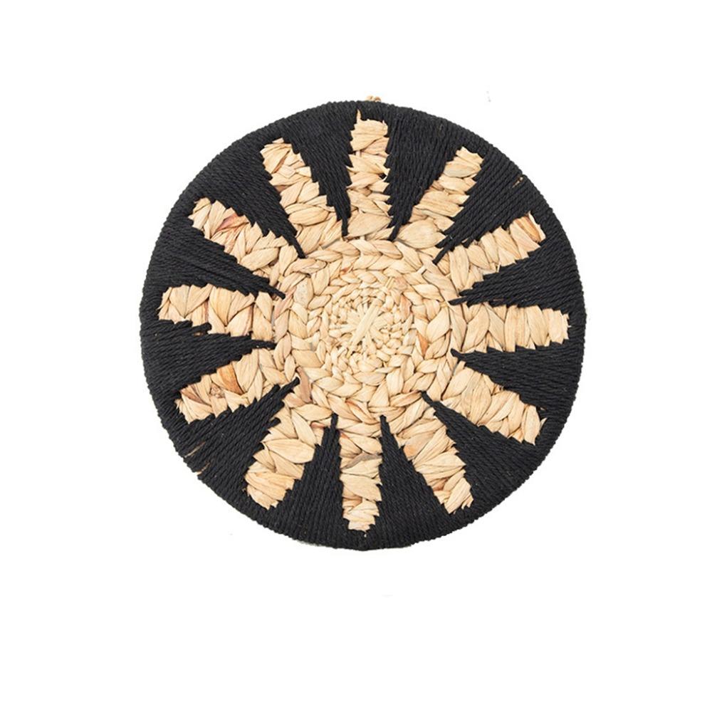 Handmade Straw Wall Ornament Boho Style Hanging Wall Plate  for Wall Door