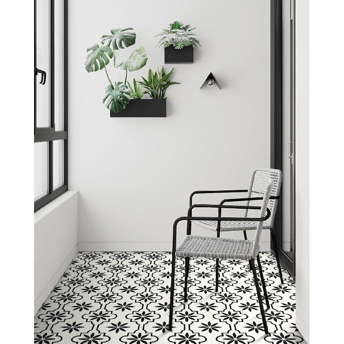 MORCART 20PCS Peel and Stick Floor Tile, 8" x 8" Vinyl Flooring Waterproof, DIY Flooring for Bathroom, Kitchen, Fireplace, Pet House, Stairs,