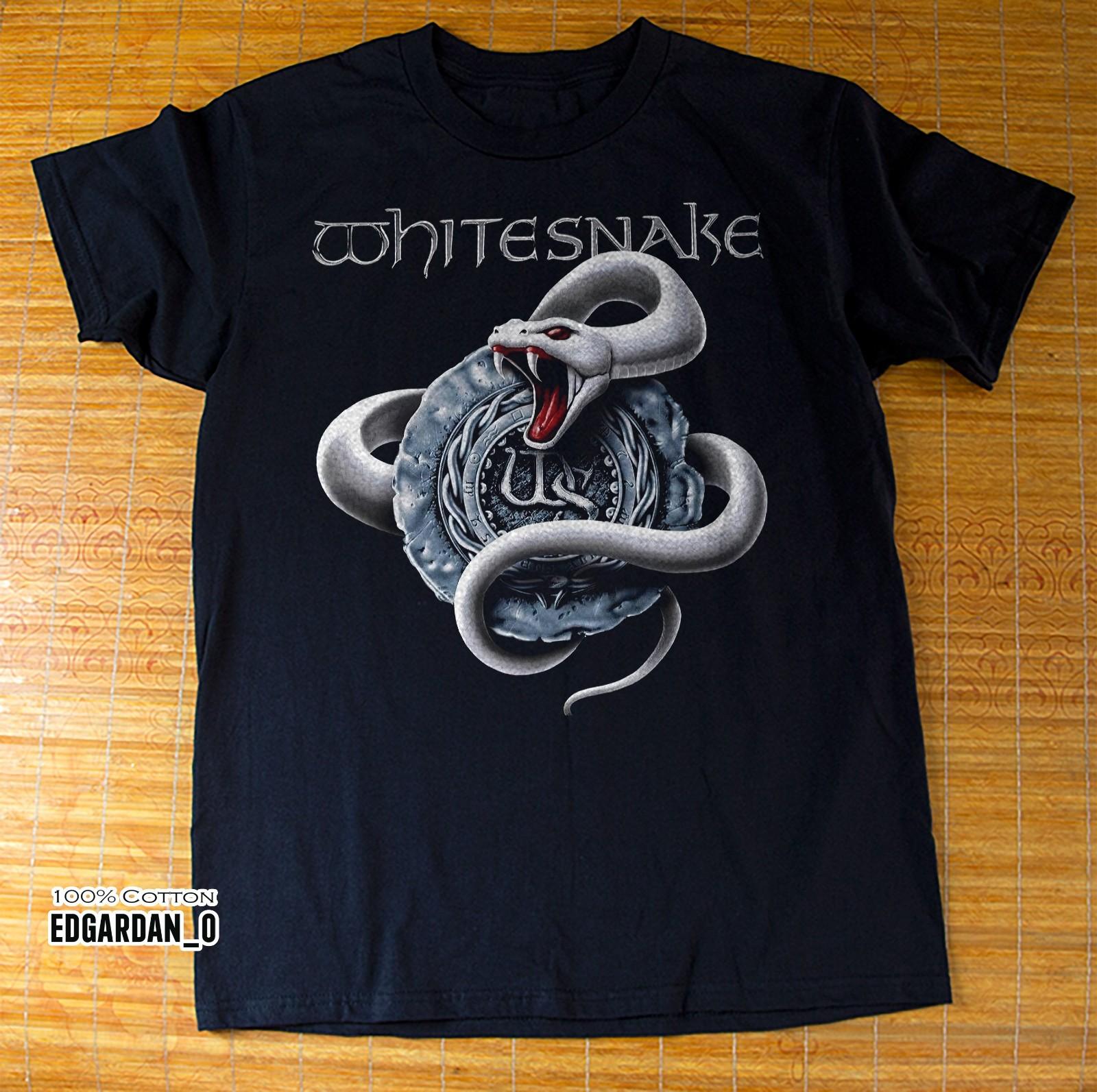 Whitesnake English Hard Rock Logo Band Black T-shirt Size S-5XL L