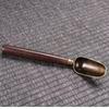 Hand Polished Vintage Ebony Tea Spoon Solid Wood Handle Durable Small Natural Tea Shovel for Home Coffee Bar
