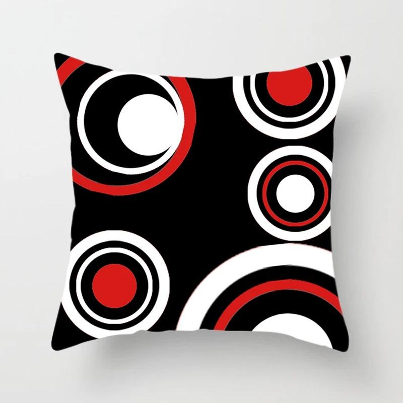 Black and Red Geometric Decorative Pillowcases Living Room Office Home Pillowcases Car Ornaments