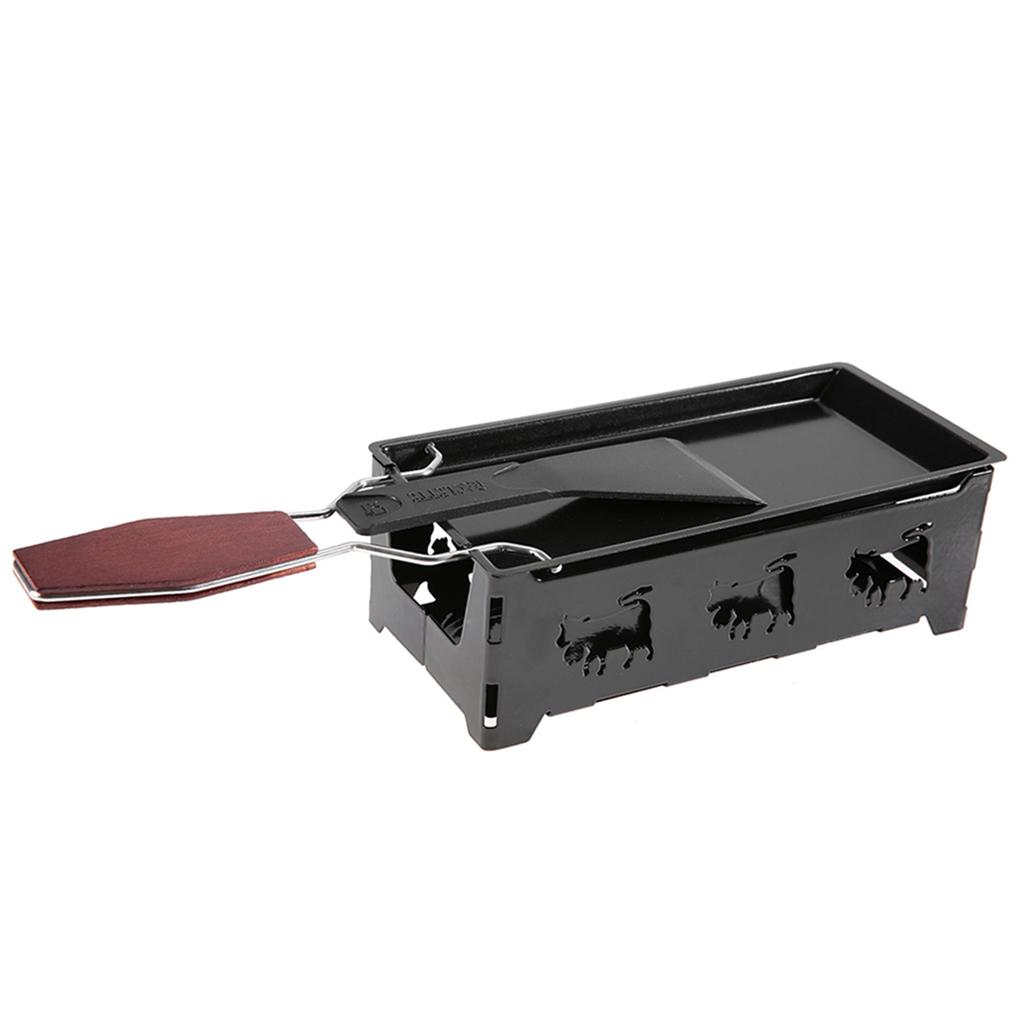 , carbon steel that melts cheese evenly, with wooden handle for comfortable cooking
