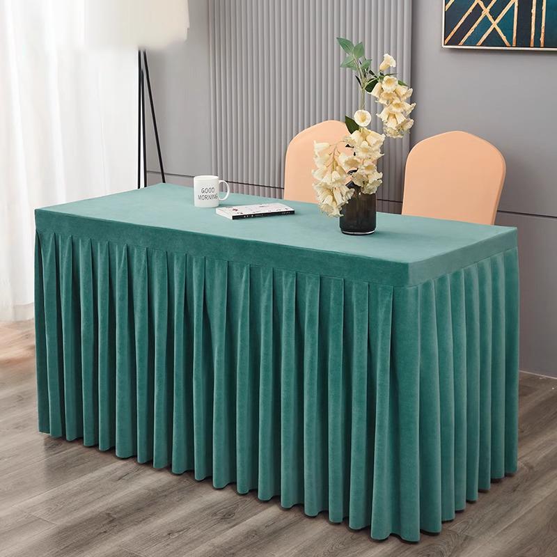 Elastic Table Cloth Hotel Conference Table Cover Meeting Room Office Flannel Rectangle Tableclover Wedding Banquet Decoration
