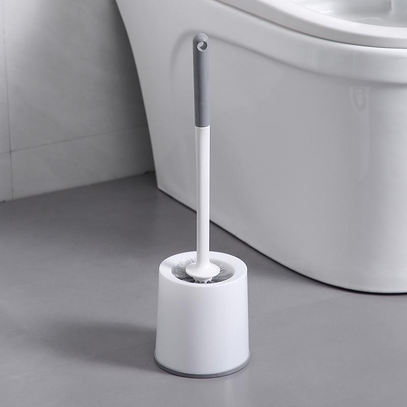 Wandmontiertes Toilettenbürsten-Set - Langer Griff, Keine Toten Winkel, Stanzfreies Design für Einfache Badezimmerreinigung
